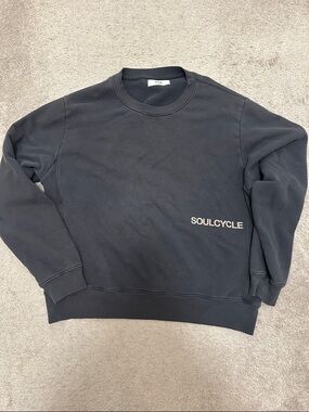 soulcycle Men's Crewneck Sweatshirt in navy with White Logo